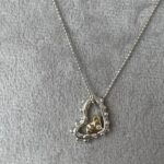 COSMIC HEART kaklo papuošalas iš sidabro ir 585 prabos geltono aukso